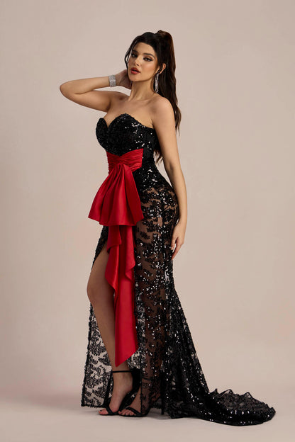 Jessie Sequin Embroidery Lace Maxi Dress