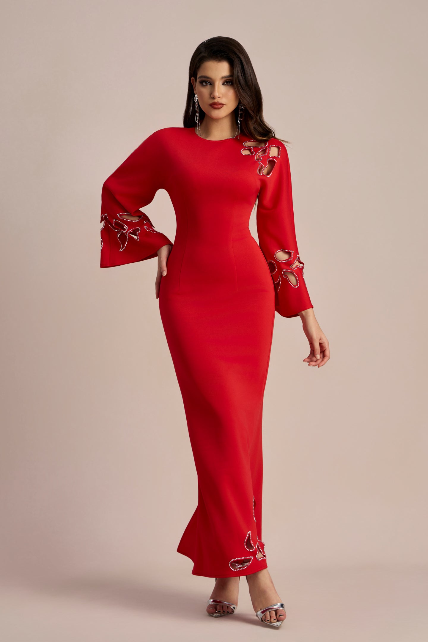 Sharon Long Sleeve Hollow Maxi Dress