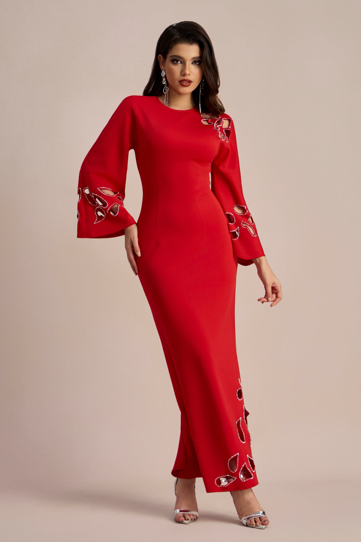 Sharon Long Sleeve Hollow Maxi Dress