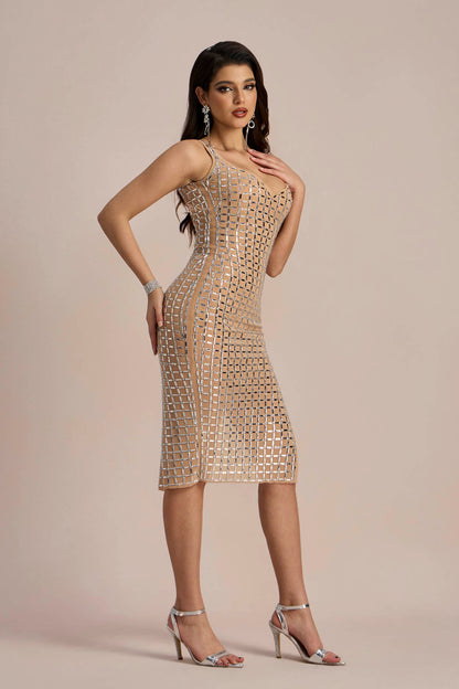 Camilla Crystal Embellished Split Midi Dress