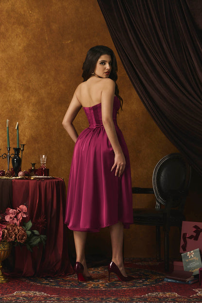 Roxanne Strapless Sweetheart Midi Dress