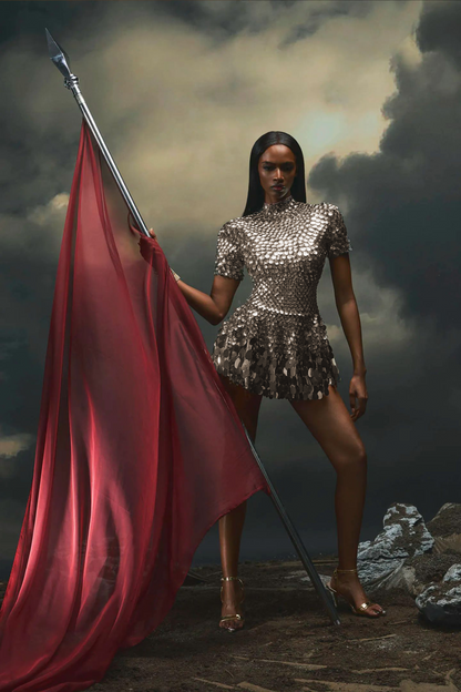 Cornelia Sea Shell Sequins Mini Dress