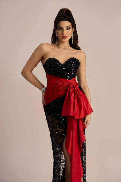 Jessie Sequin Embroidery Lace Maxi Dress