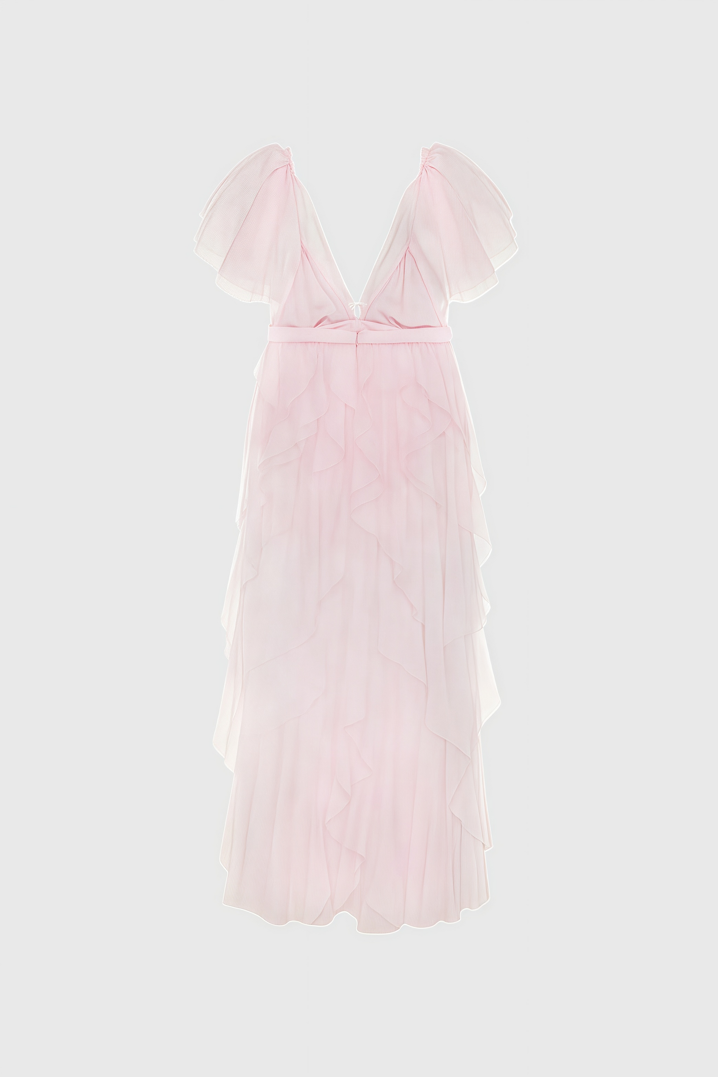 Chlos Pink Lace Mesh Maxi Dress