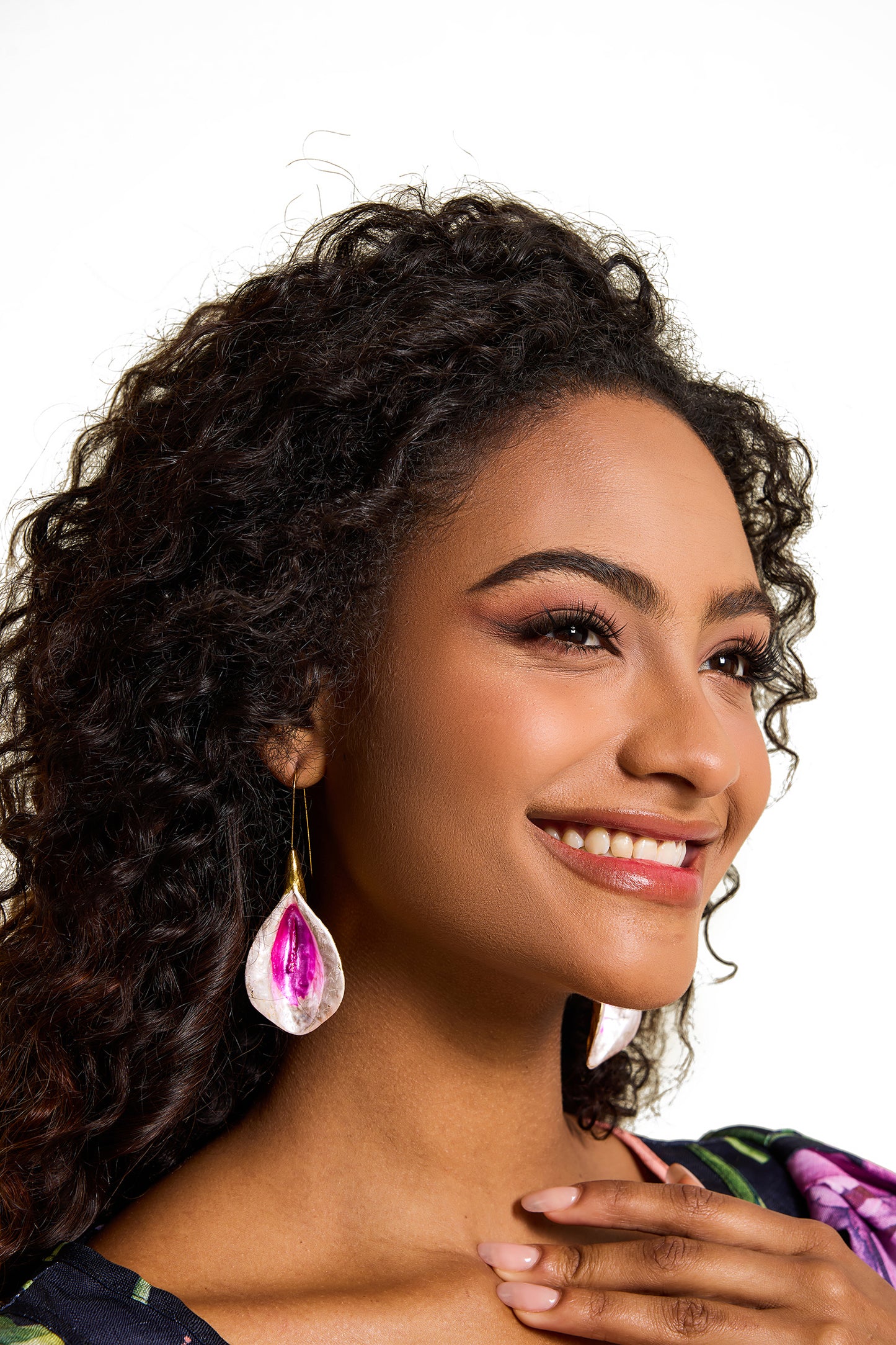 Flower Shape Drop Earrings