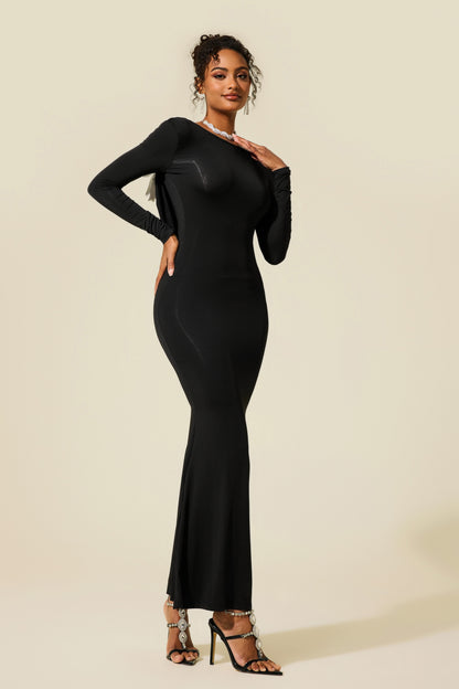 Jersey Bow Backless Midi Dress