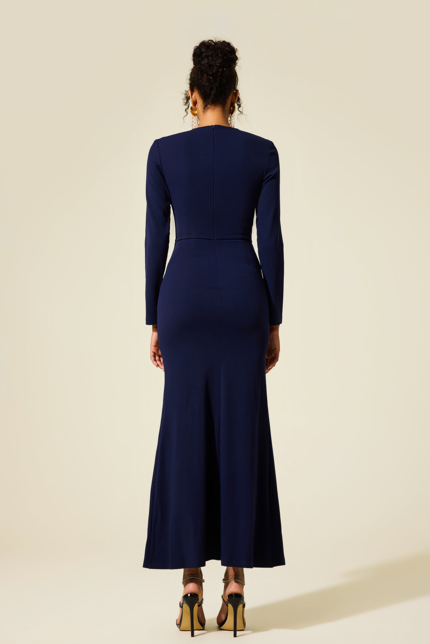 Solid Knotted Split Midi Dress