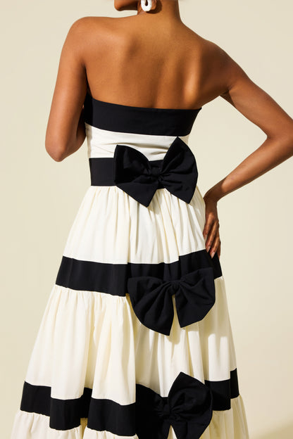 Frill Bow Sleeveless Maxi Dress