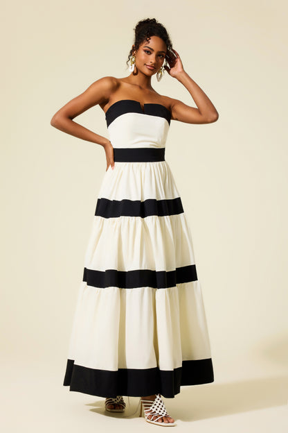 Frill Bow Sleeveless Maxi Dress