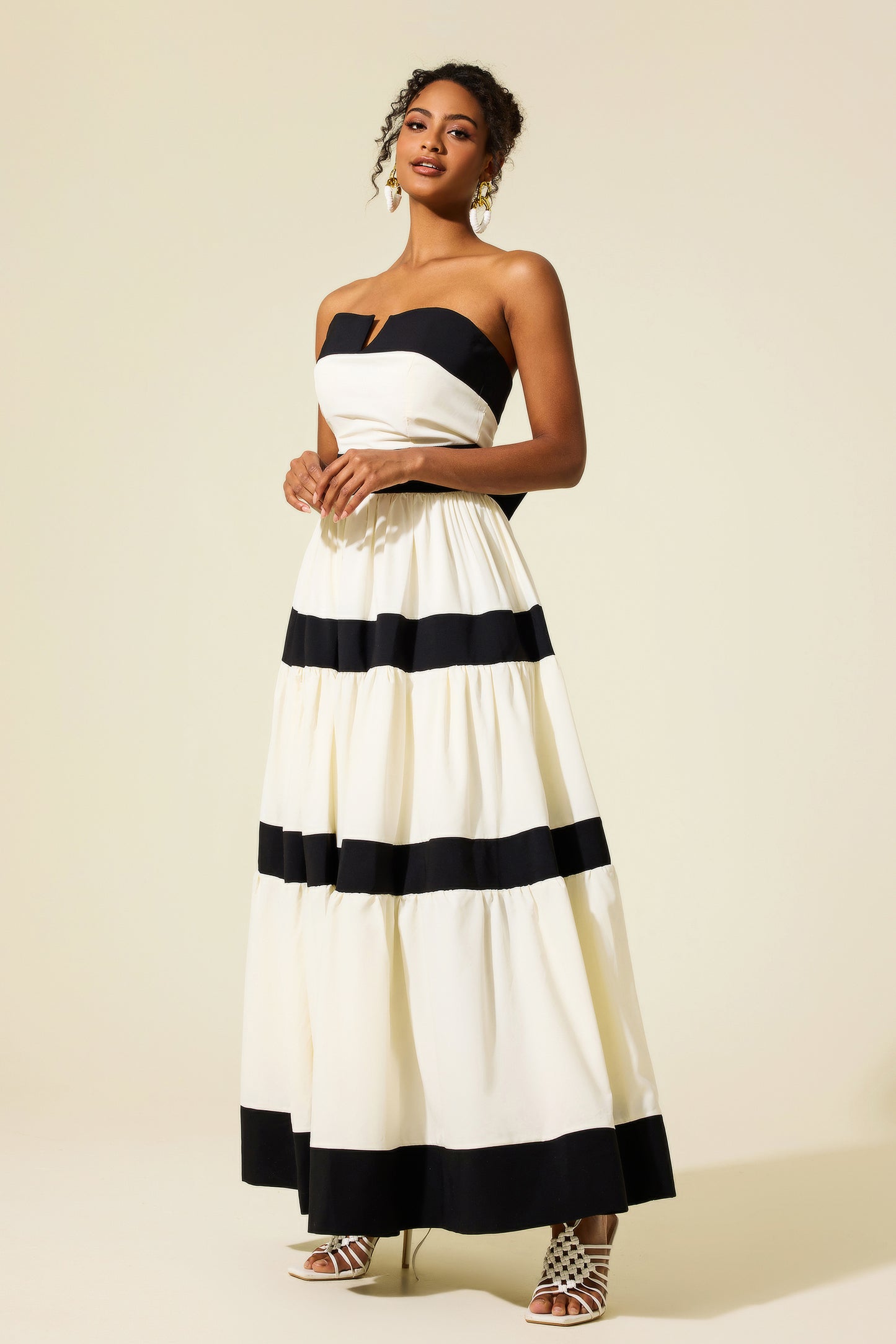 Frill Bow Sleeveless Maxi Dress