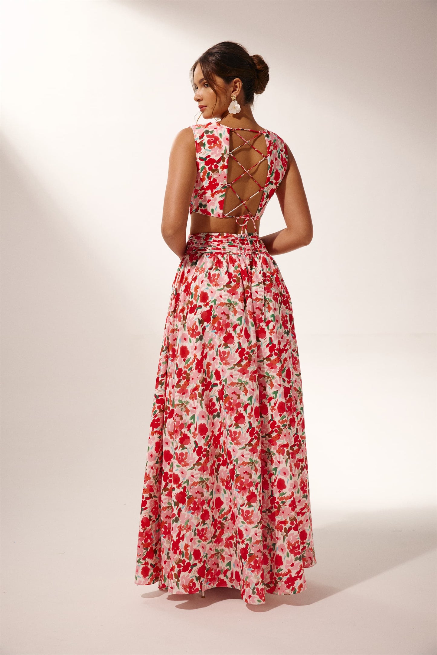 Muriel Floral Printed Cut-out Maxi Dress