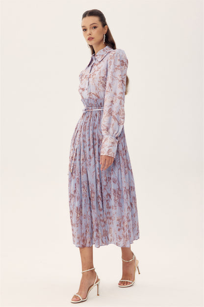 Judith Floral Printed Pleated Skirt Set