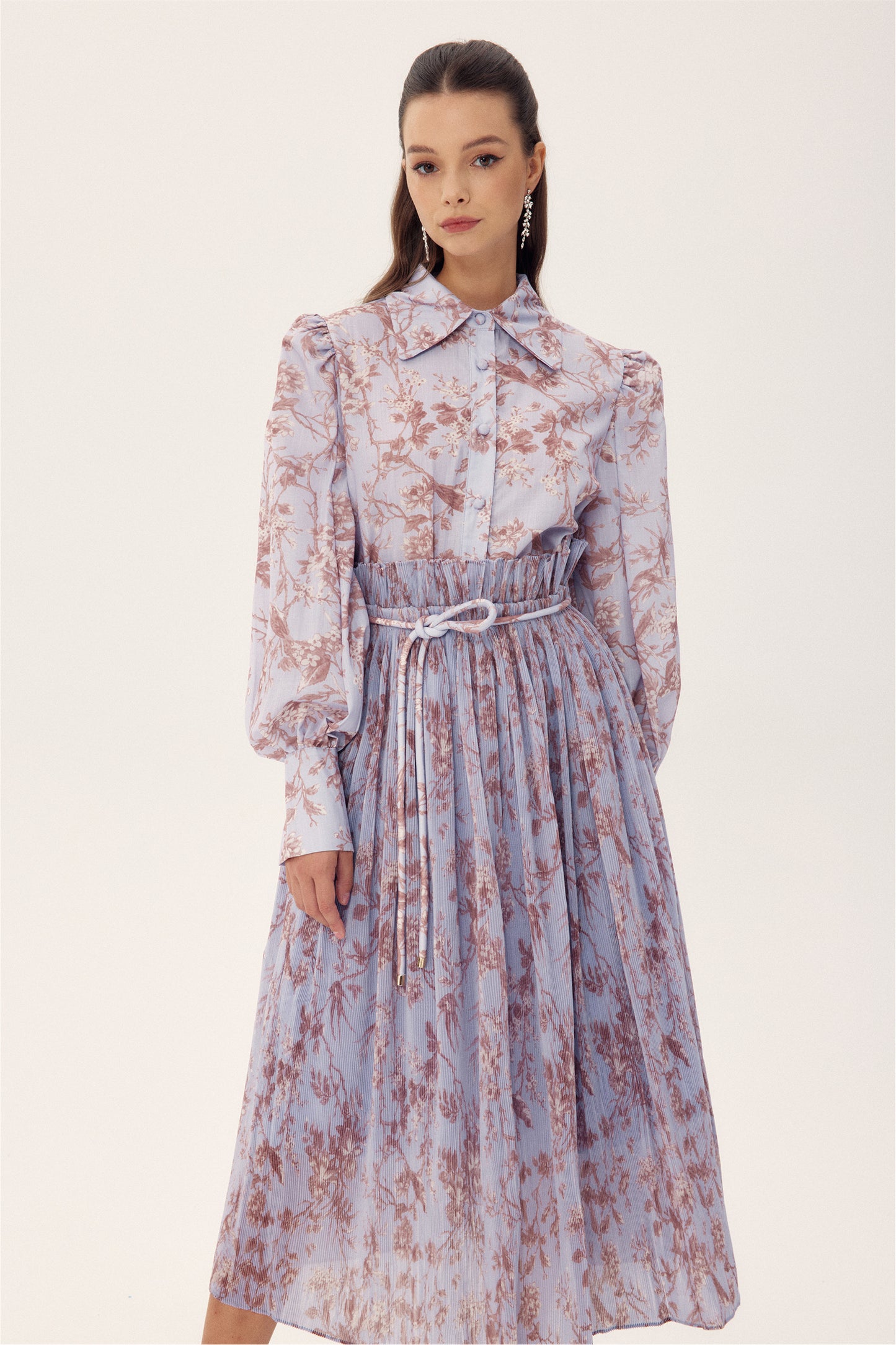 Judith Floral Printed Pleated Skirt Set