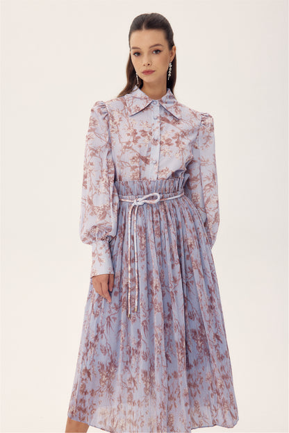 Judith Floral Printed Pleated Skirt Set