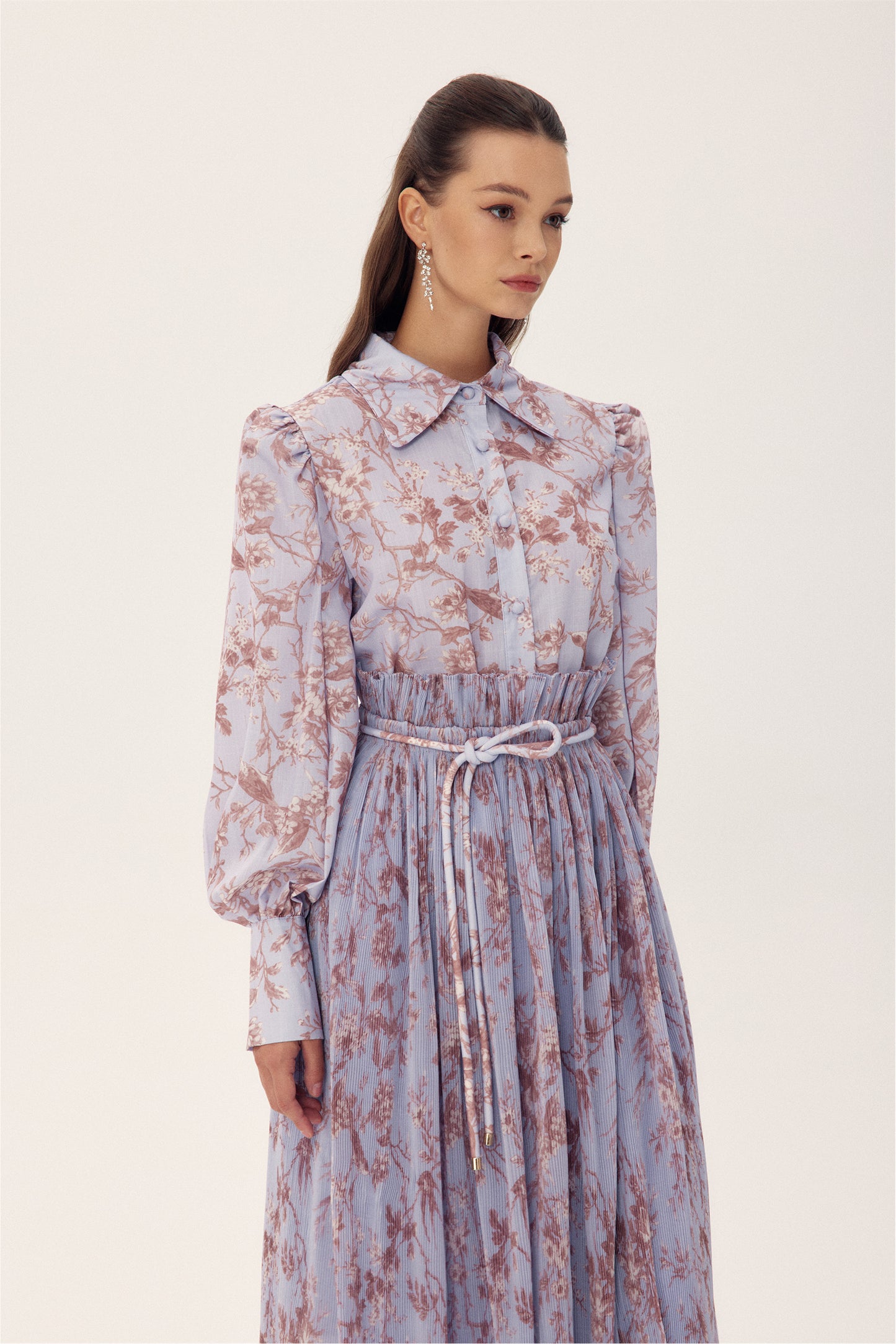 Judith Floral Printed Pleated Skirt Set