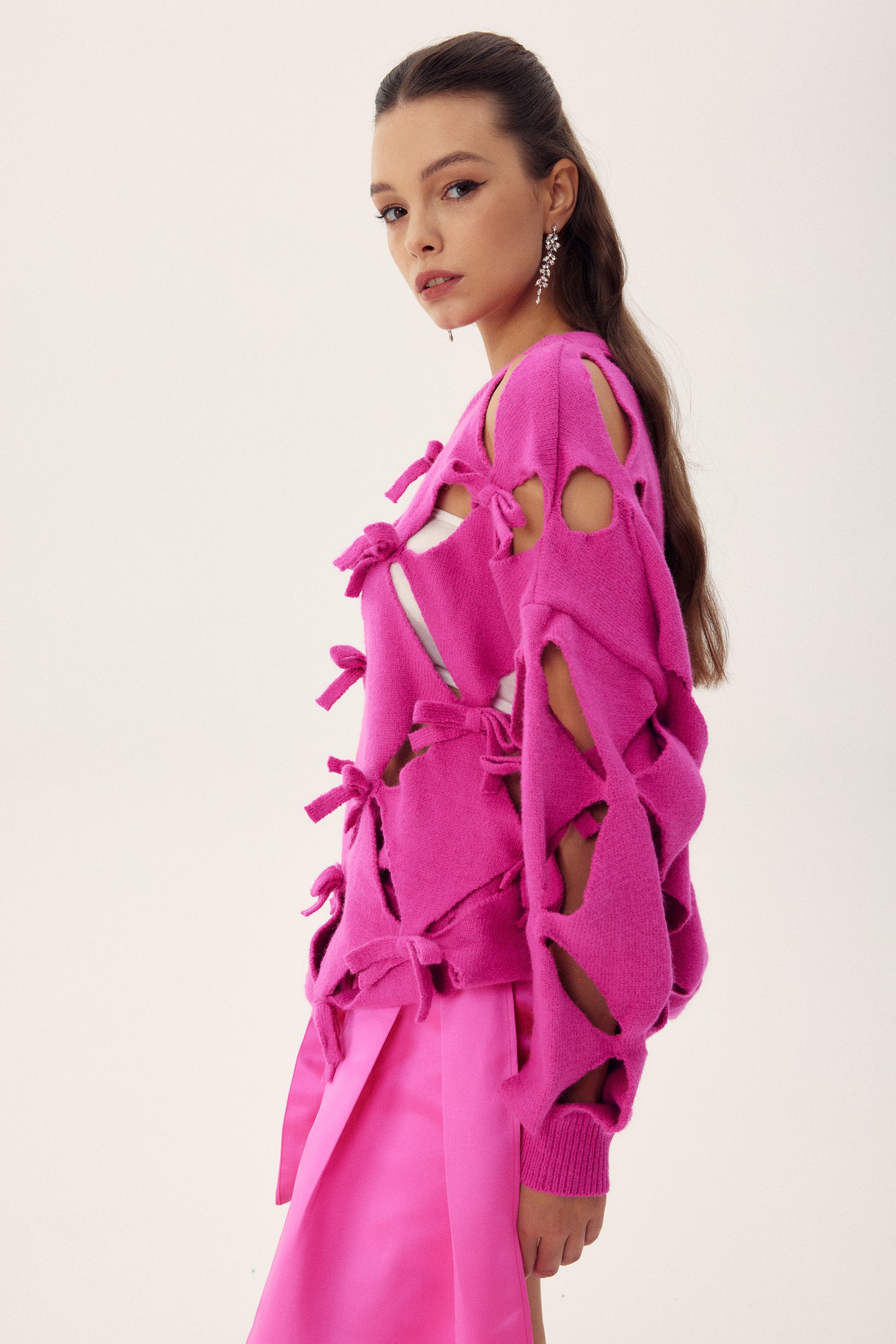 Sielia Cut-out Bowtie Oversize Sweater