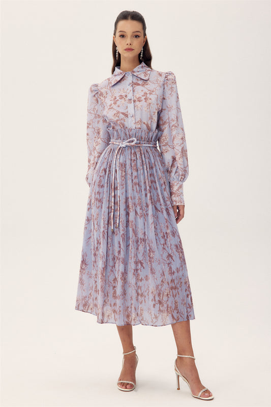 Judith Floral Printed Pleated Skirt Set