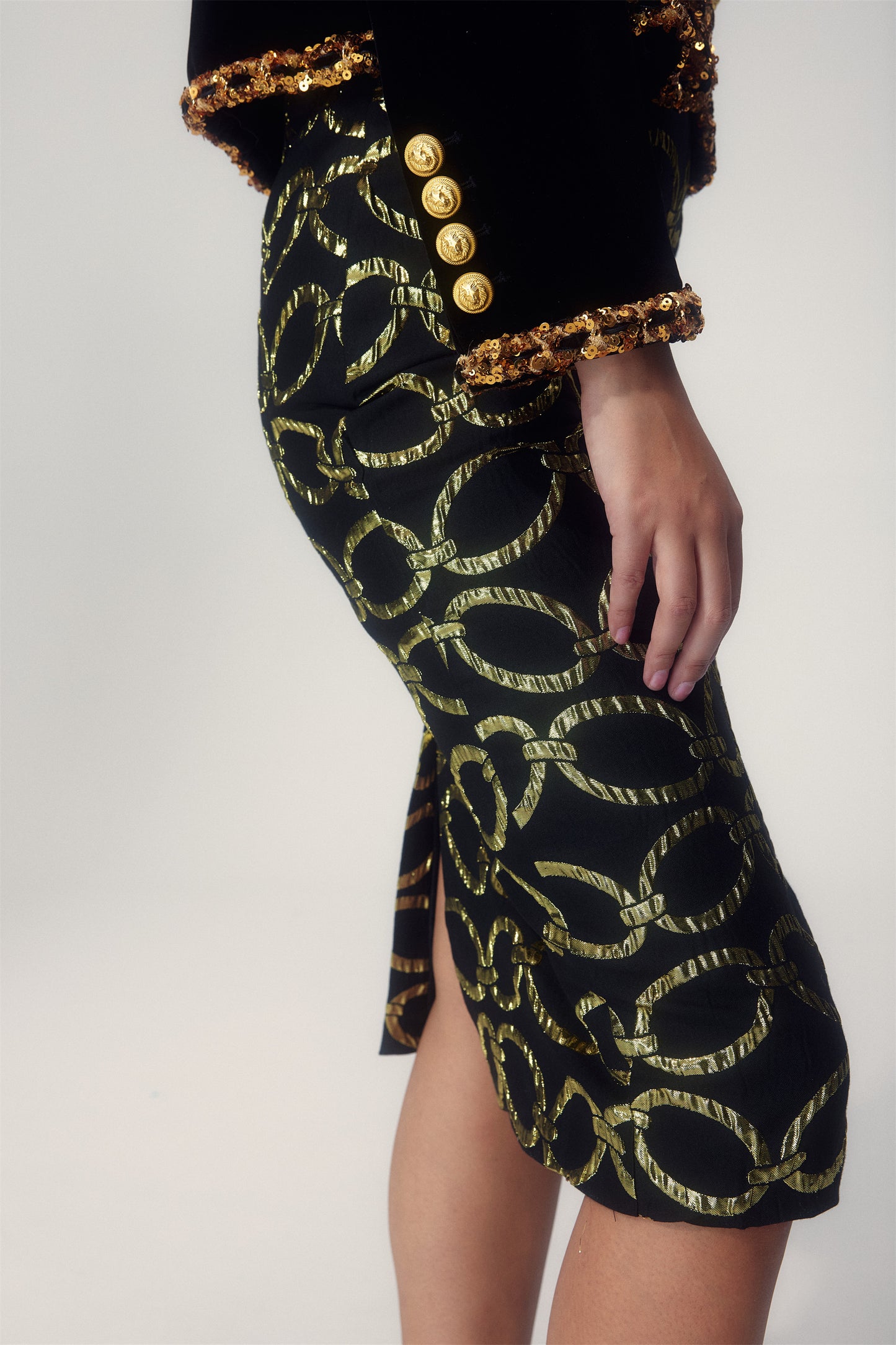 Emma Chain Print Pencil Skirt