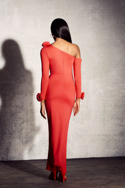 Gabrielle Floral One Shoulder Maxi Dress