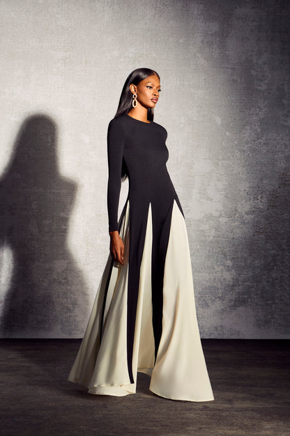 Heloise Color Block Long Sleeve Maxi Dress