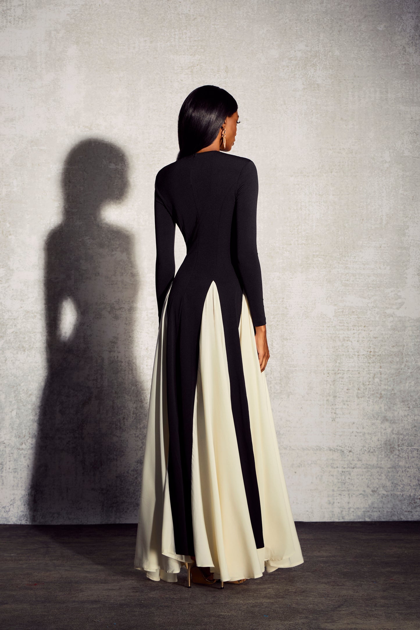 Heloise Color Block Long Sleeve Maxi Dress