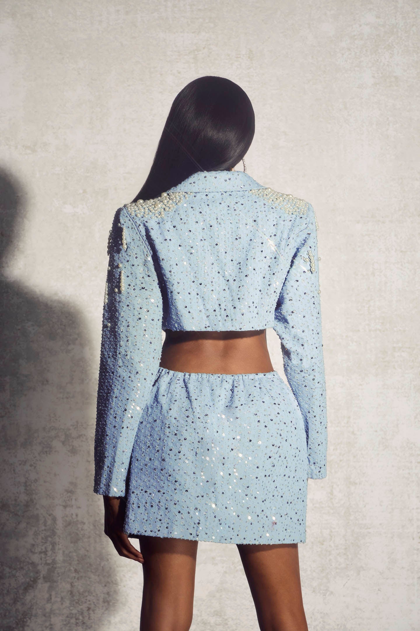 Leona Pearl Embellished Cut-out Mini Dress