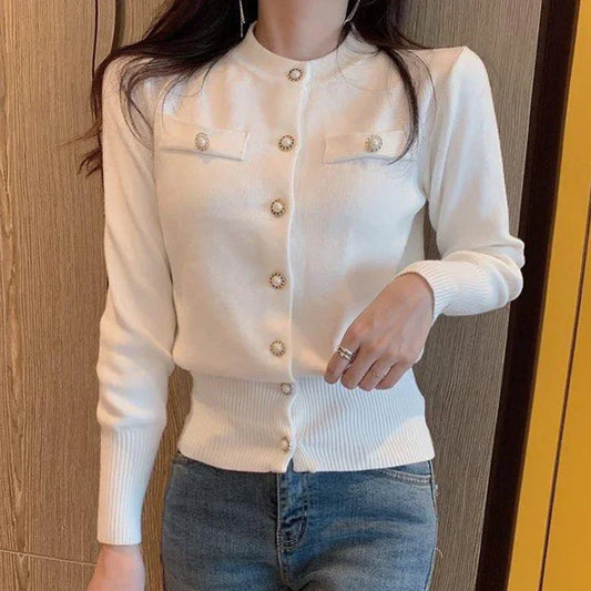 Elegant Short Vintage Knit Casual Cardigan