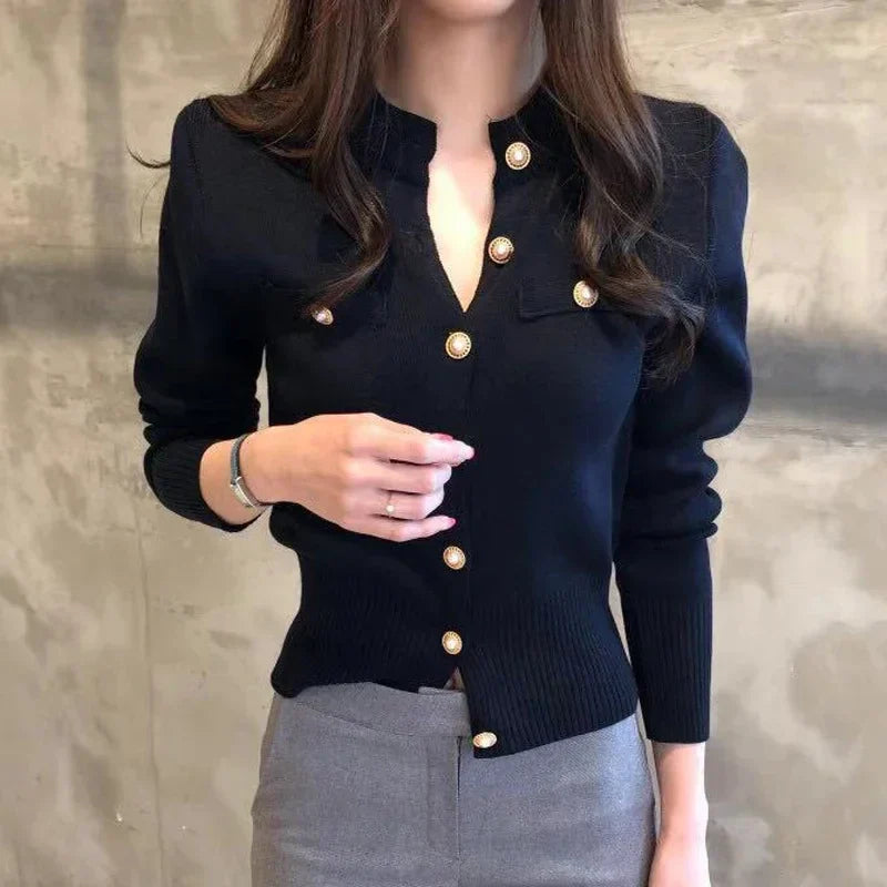 Elegant Short Vintage Knit Casual Cardigan