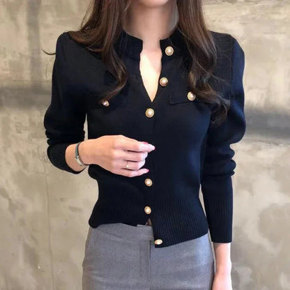 Elegant Short Vintage Knit Casual Cardigan