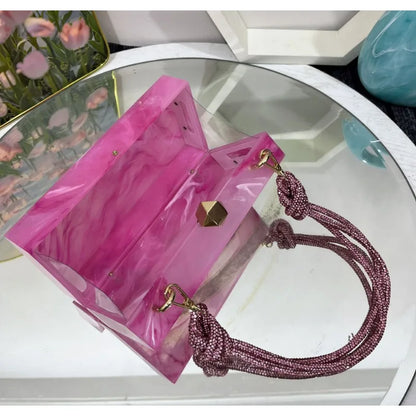 Luxury Acrylic Diamonds Evening Clutch Wedding Purse