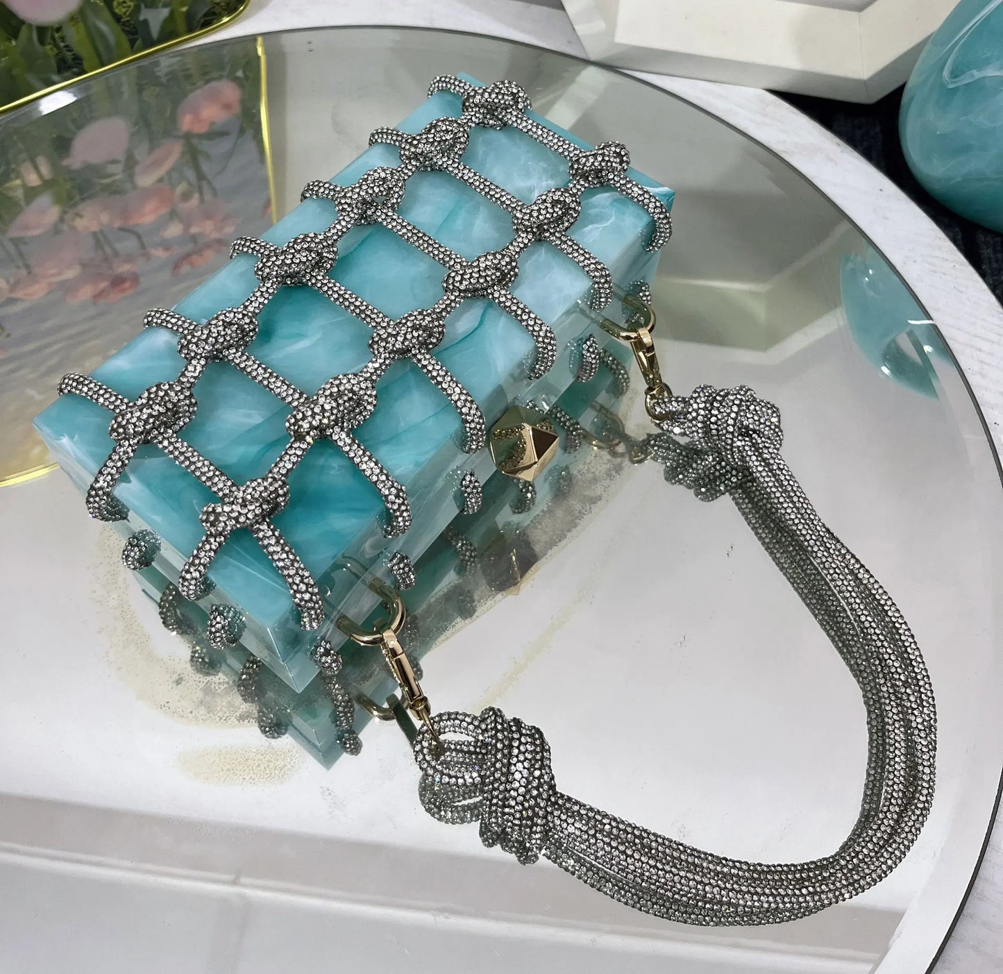 Luxury Acrylic Diamonds Evening Clutch Wedding Purse