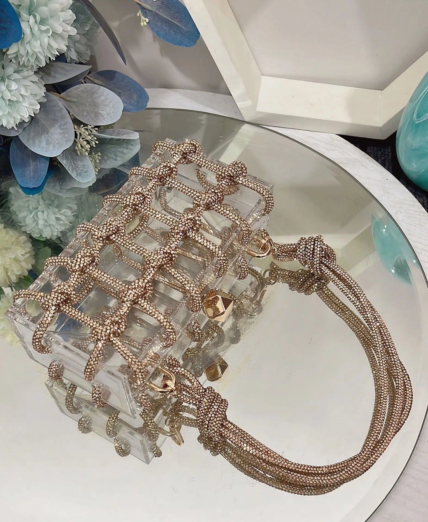 Luxury Acrylic Diamonds Evening Clutch Wedding Purse