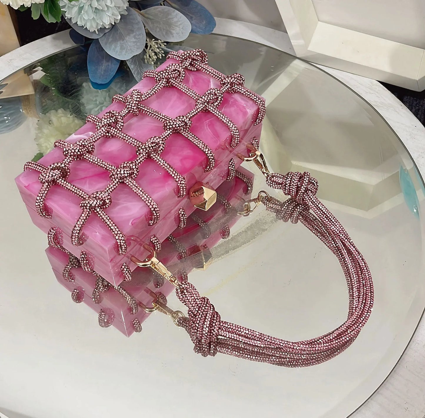 Luxury Acrylic Diamonds Evening Clutch Wedding Purse