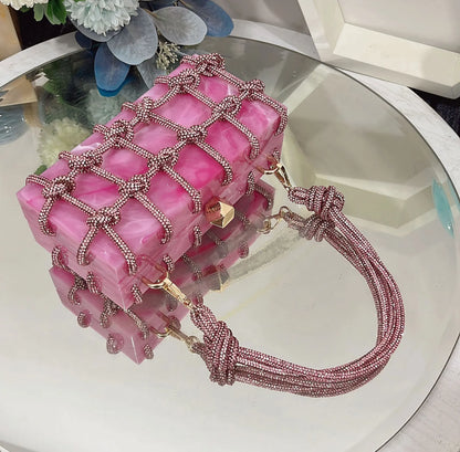 Luxury Acrylic Diamonds Evening Clutch Wedding Purse
