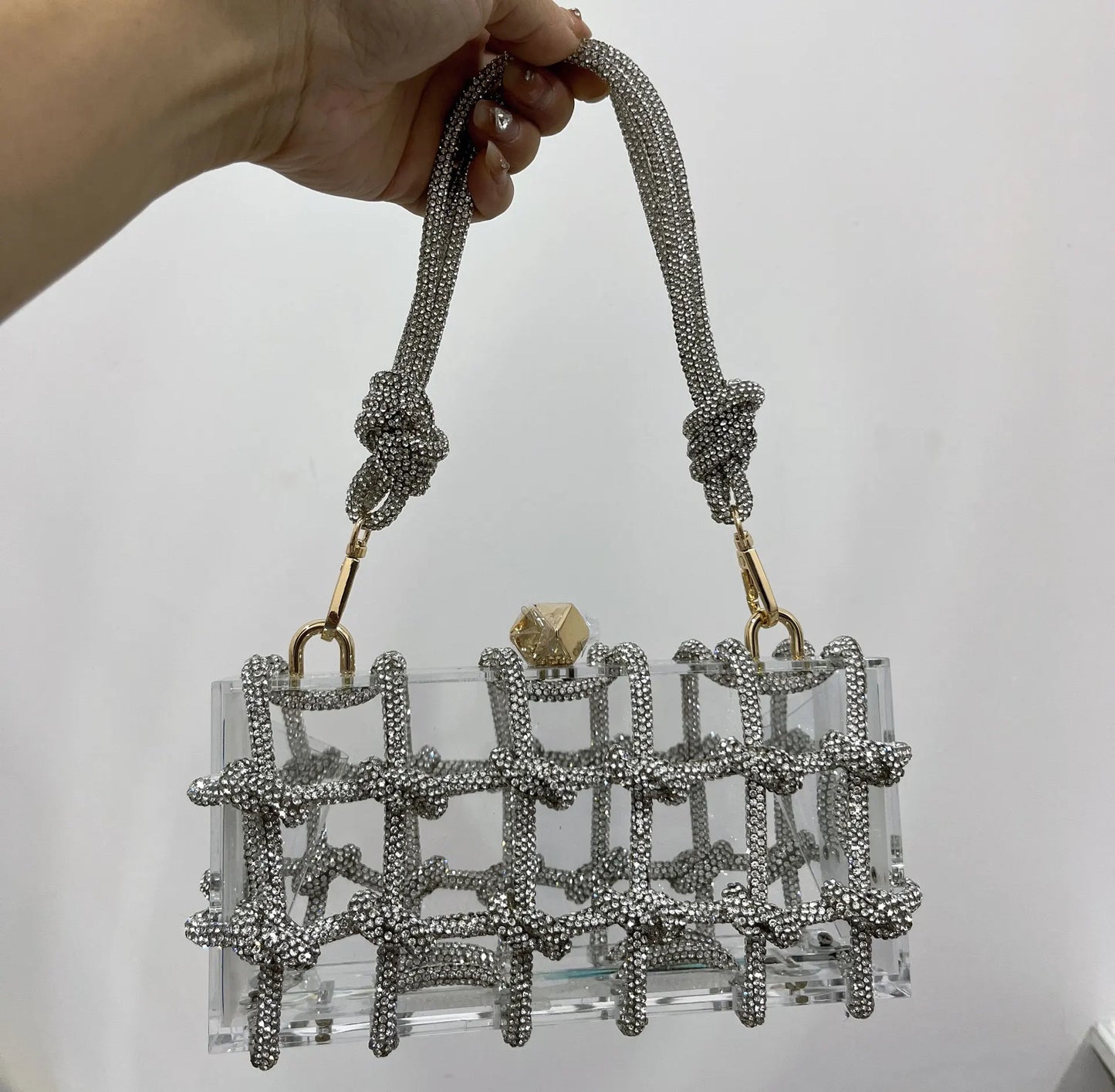 Luxury Acrylic Diamonds Evening Clutch Wedding Purse