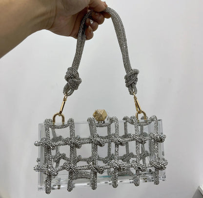 Luxury Acrylic Diamonds Evening Clutch Wedding Purse