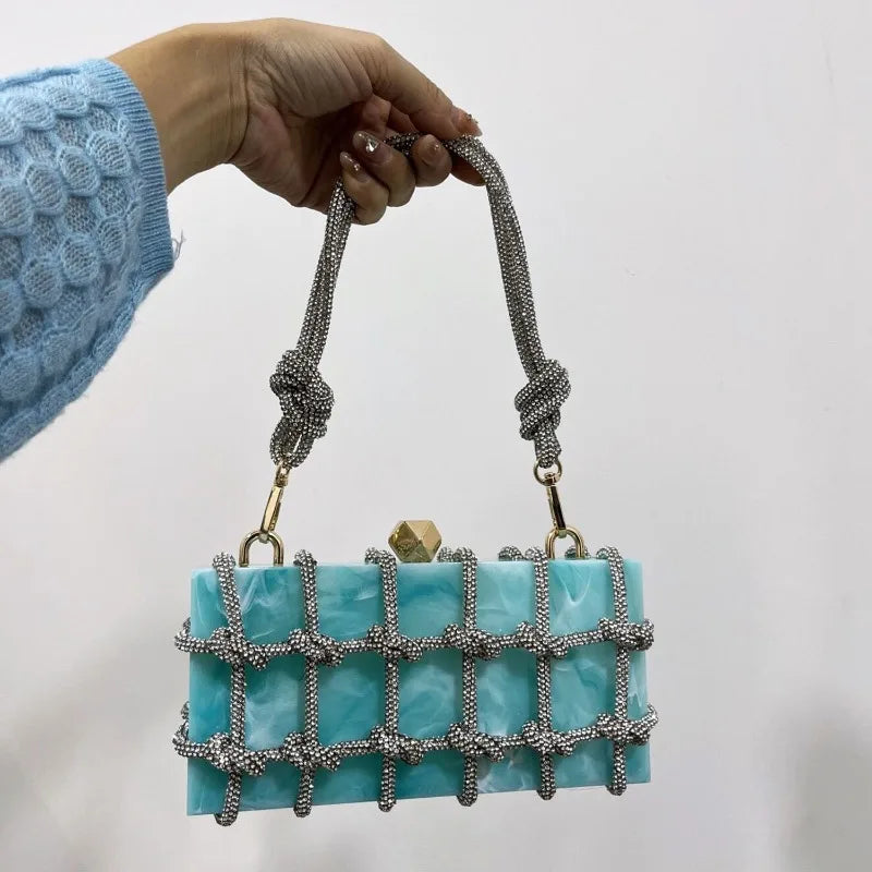Luxury Acrylic Diamonds Evening Clutch Wedding Purse