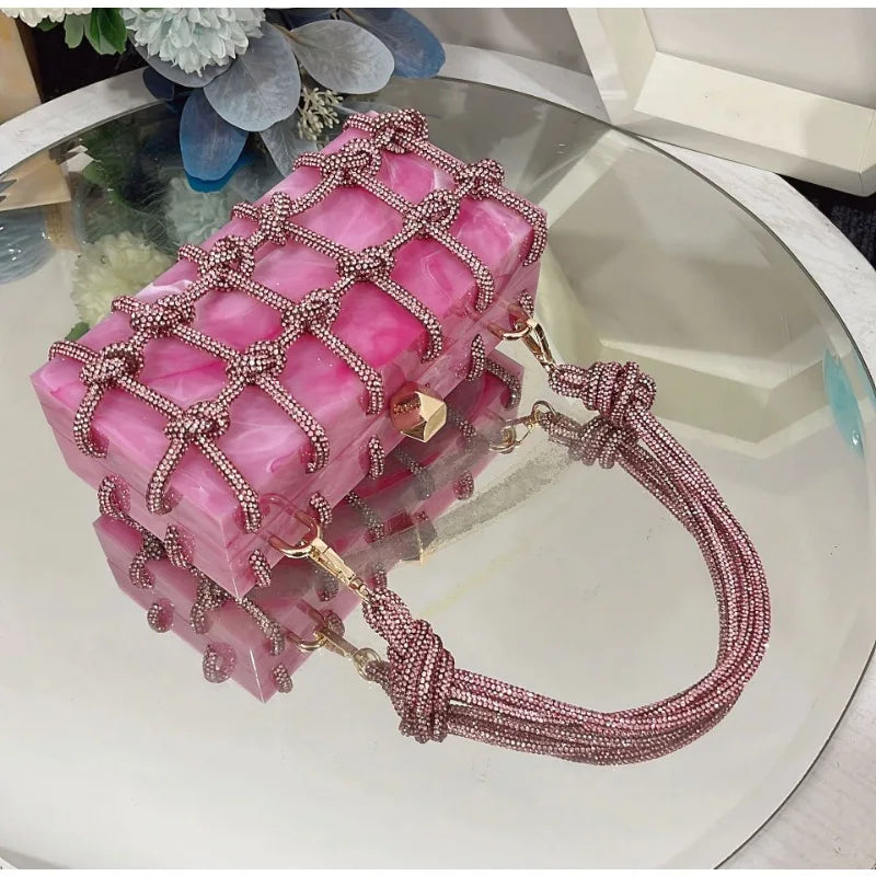 Luxury Acrylic Diamonds Evening Clutch Wedding Purse
