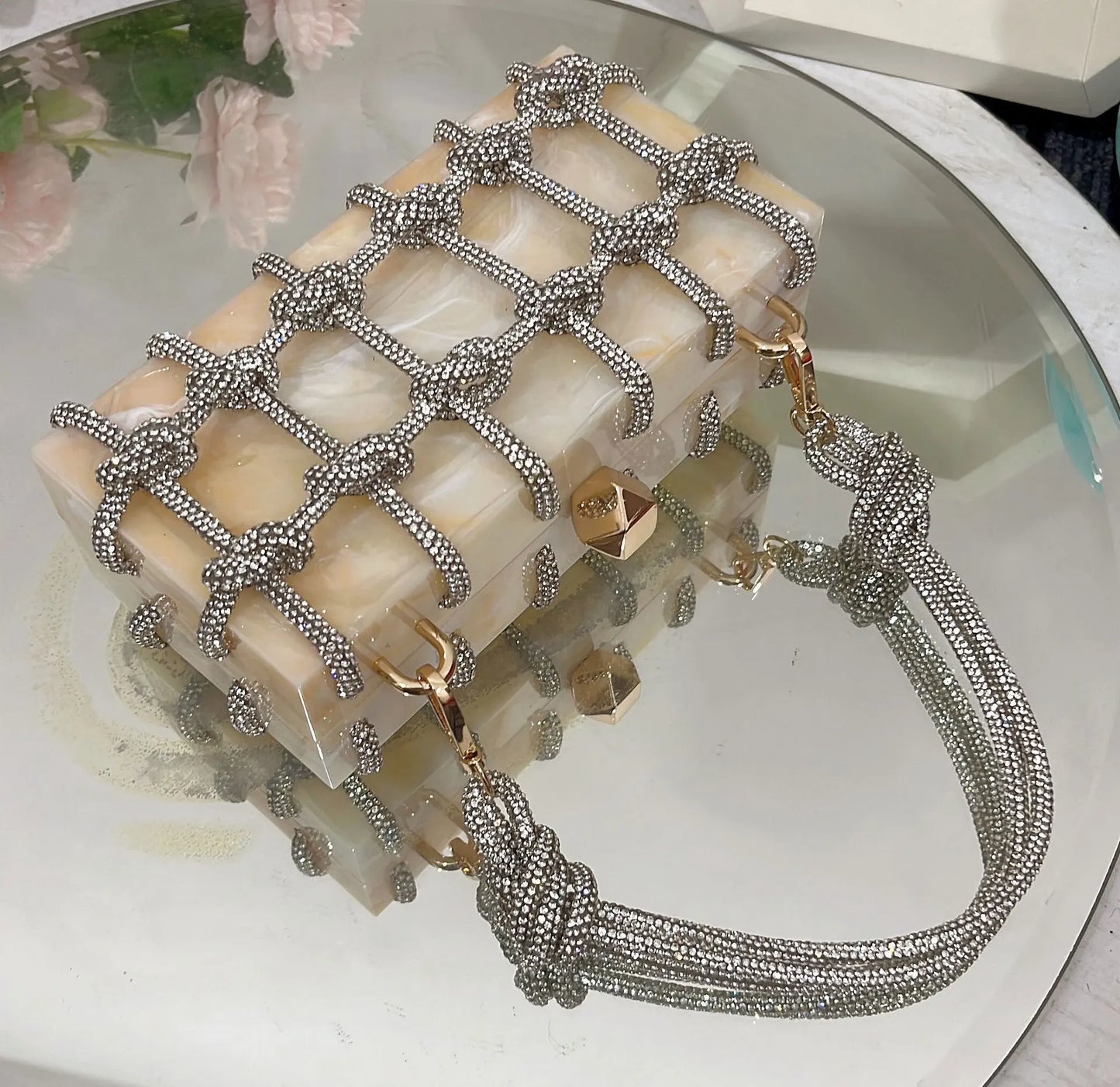 Luxury Acrylic Diamonds Evening Clutch Wedding Purse