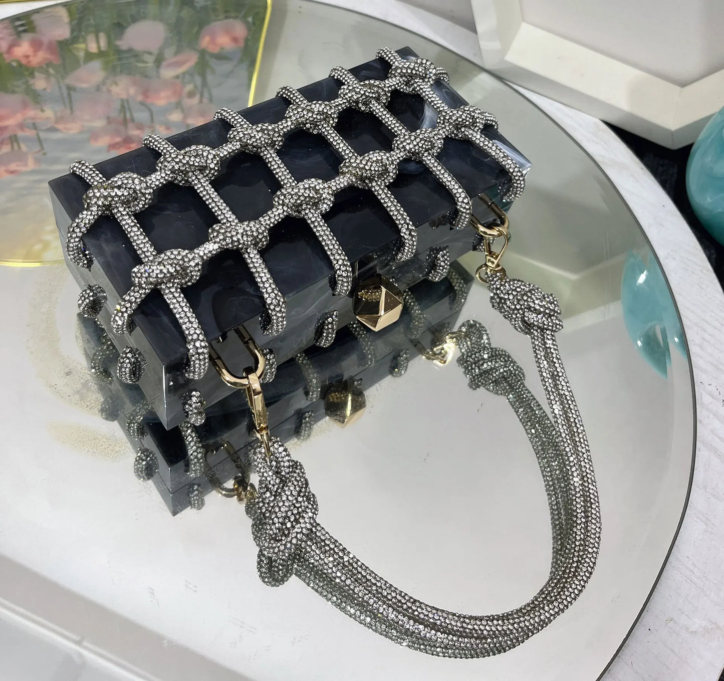 Luxury Acrylic Diamonds Evening Clutch Wedding Purse