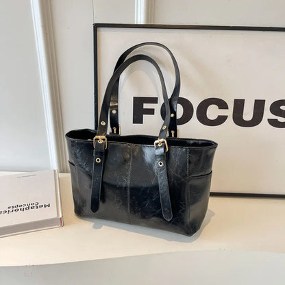 2024 Korean Retro PU Leather Shoulder Bag