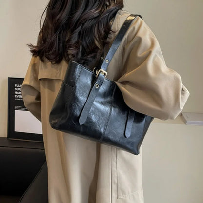 2024 Korean Retro PU Leather Shoulder Bag