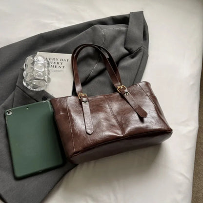 2024 Korean Retro PU Leather Shoulder Bag