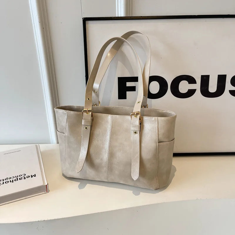 2024 Korean Retro PU Leather Shoulder Bag