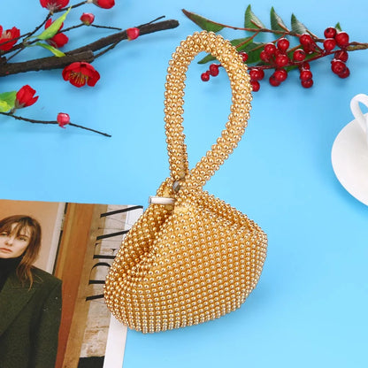 Metal Glitter Dinner Pouch Evening Banquet Clutch Bag