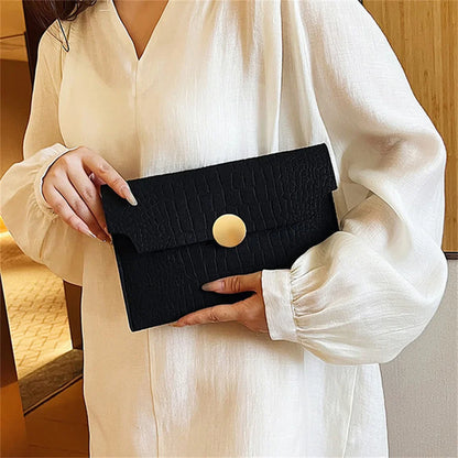 Minimalism Felt Indentation Clutch Wristlet