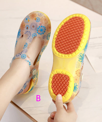 2025 New Summer Print Hollow Out Beach Walking Sandals