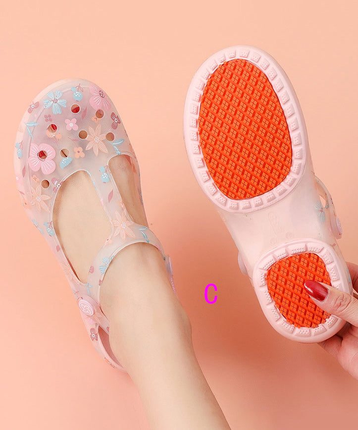 2025 New Summer Print Hollow Out Beach Walking Sandals
