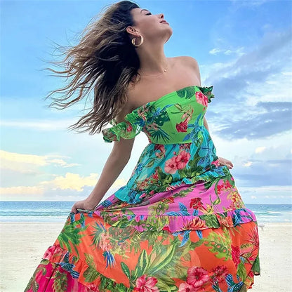 Floral Print Ruffle One Piece Swimsuit