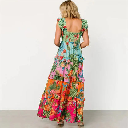 Floral Print Ruffle One Piece Swimsuit